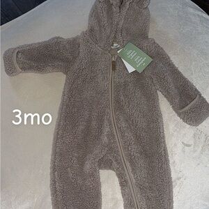 Cozy Brown Sherpa Kids One Piece